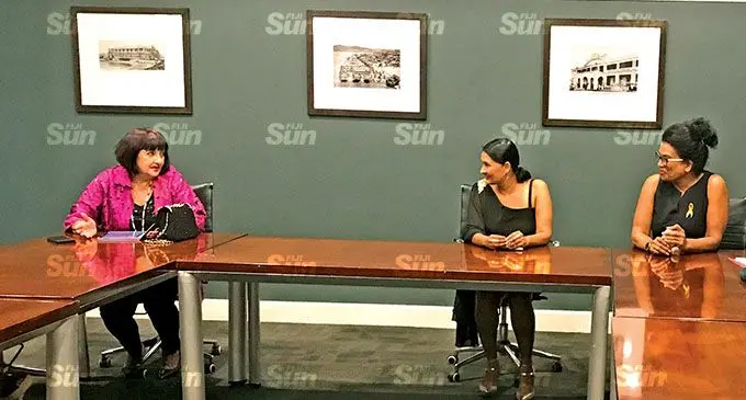 From left: SPX Trustees Limited chair Nur Bano Ali, SPX board member Janice Nand, and Women In Business executive member Vishala Raman at the Grand Pacific Hotel in Suva on December 1, 2021. Photo: Frederica Elbourne