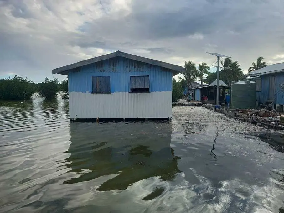 Sea level inundation in Ogea, Lau. Photo: Vuli Mikaele