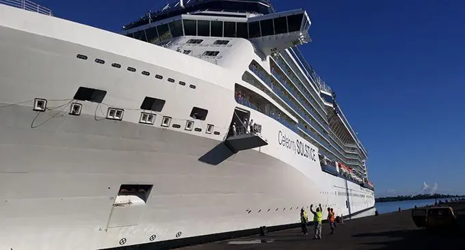 Celebrity Solstice departs Lautoka wharf for Suva on March 20, 2019. Photos: Leone Naivalu