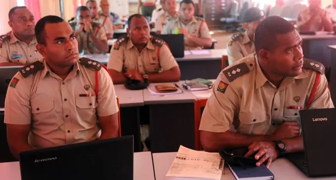 Republic of Fiji Military Forces personnel during the Junior Staff Officers course on February 26, 2018. Photo: RFMF
