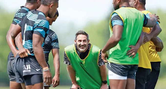 Fiji Airways Fijian men’s 7s head coach Ben Gollings during the team’s training session. They are to play the winner of the Wales, Korea clash in the pre-Round of 16 of the Rugby World Cup 7s 2022. Photo: World Rugby
