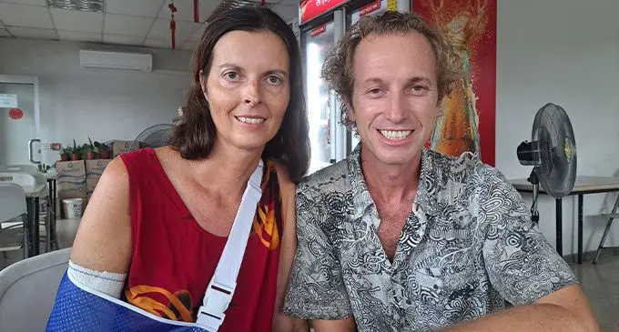 The Australian couple, Birgit Hackl and Christian Feldbauer, in Suva on March 1, 2023. Photo: Ivamere Nataro