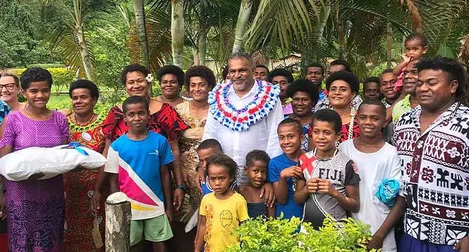 Minister for Commerce, Trade, Tourism and Transport, Faiyaz Koya with Navunikabi villagers after the opening of the newly renovated Namosi Eco-Retreat on Tuesday. Right: Namosi Eco Retreat Owner, Daniel Jason Sovatabua. Photo: Laisa Lui.