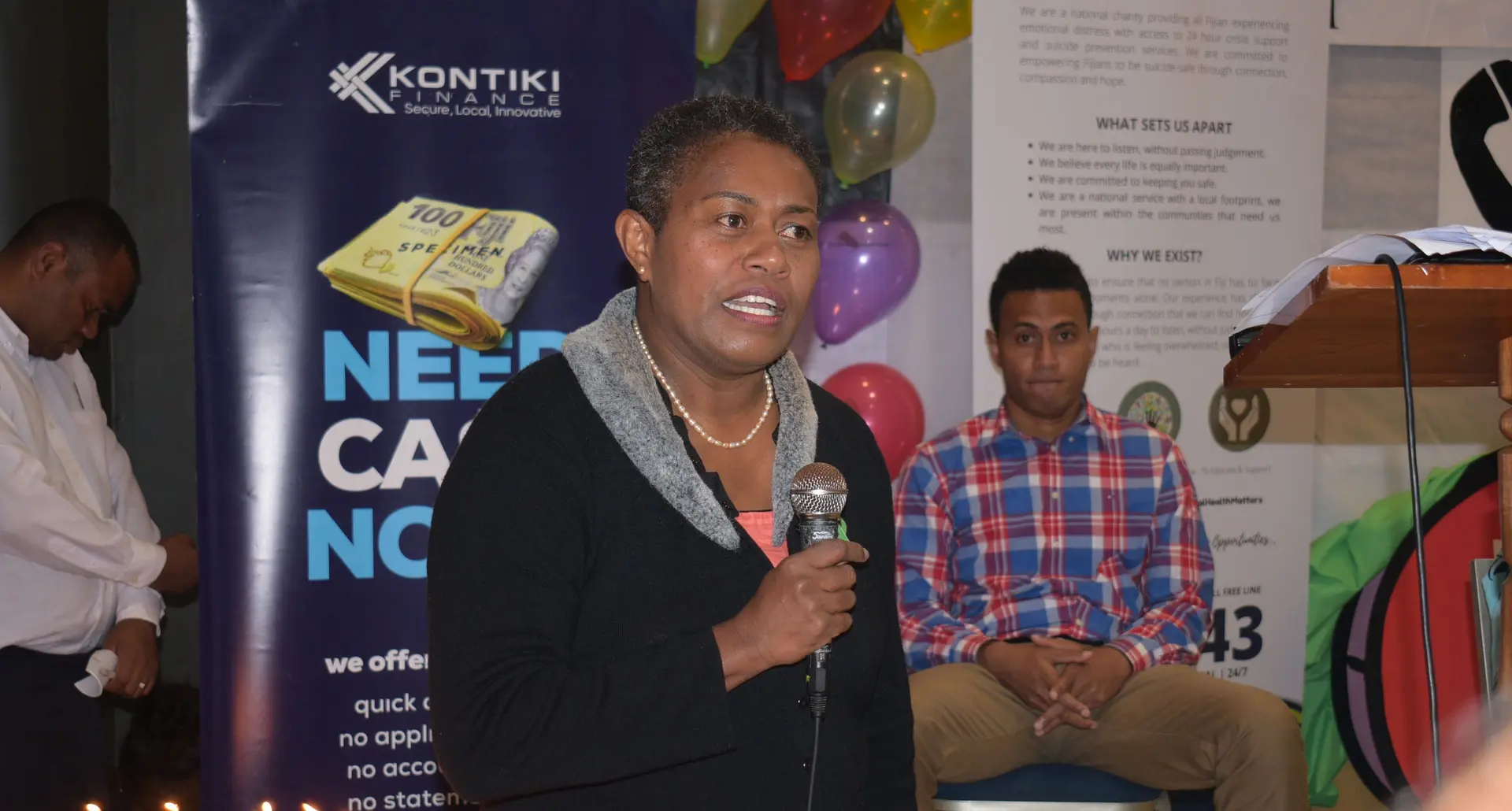 Selina Kuruleca during the launching of Lifeline Fiji short code 1543 . Photo: Ronald Kumar
