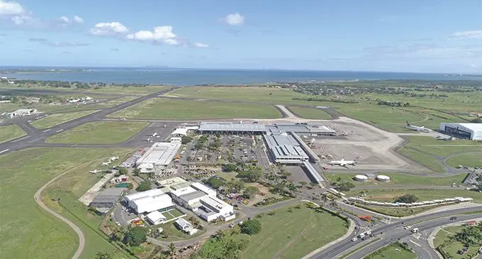Aerial view of the Nadi International Airport Terminal Area.