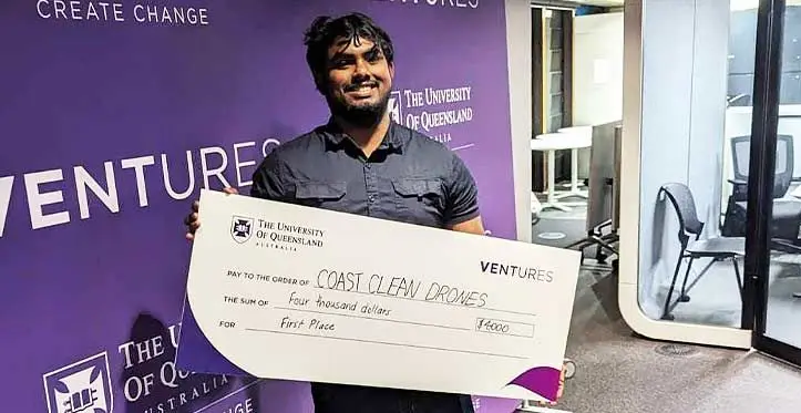 Arishneel Sagar Narayan, student at University of Queensland (UQ) in Brisbane, Australia won ventures validate competition and earned $4,000 as an award on October 24, 2023