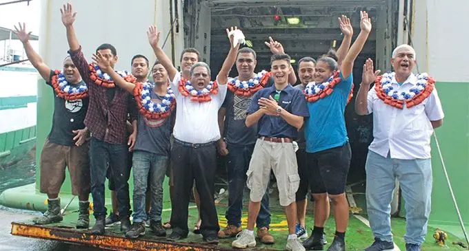 Goundar Shipping's Lomaiviti Princess IX crew members during the commissioning of the vessel at Port Mua-i-Walu 2 on July 20, 2019. Photos: Simione Haravanua