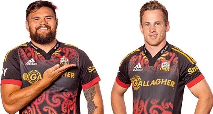 Gallager Chiefs veteran tighthead prop Angus Ta’avao (left) and halfback Brad Weber will play against the Swire Shipping Fijian Drua, this Saturday. Ta’avao has played 20 Test matches for the All Blacks while Weber has 17 Test caps under his belt. Other All Blacks in the Chiefs squad are Luke Jacobson, hooker Samisoni Taukei’alo, Quinn Tapaea, Brodie Rettalick and Tupou Va’ai. Photo: Chiefs
