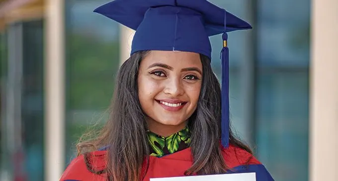 Shalvina Reddy after her graduation on Friday.   Photo: Leon Lord