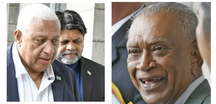 Former Prime Minister Voreqe Bainimarama, former Attorney-General Aiyaz Sayed-Khaiyum and former Health Minister Neil Sharma and former Attorney-General Aiyaz Sayed-Khaiyum. 