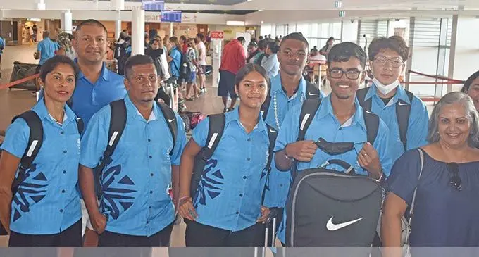 Team Fiji golf at Nadi International Airport on June 12, 2022. Photo: Waisea Nasokia