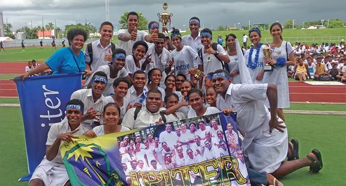 Winning Jupiter House members celebrate at Churchill Park, Lautoka on February 8,2019. Photo: Waisea Nasokia