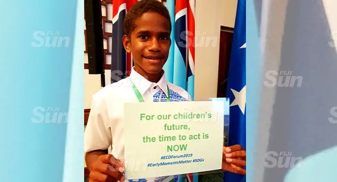 Young climate change activist, Timoci Naulusala. Photo: Nicolette Chambers