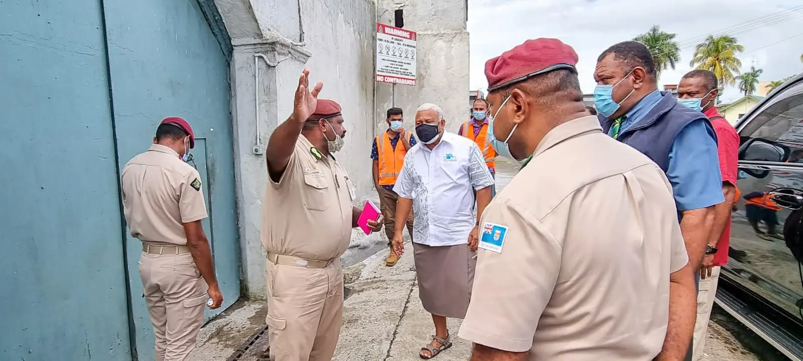Prime Minister Voreqe Bainimarama  at the Korovou Remand Centre on May 4, 2021.  Photos: Office of the Prime Minister