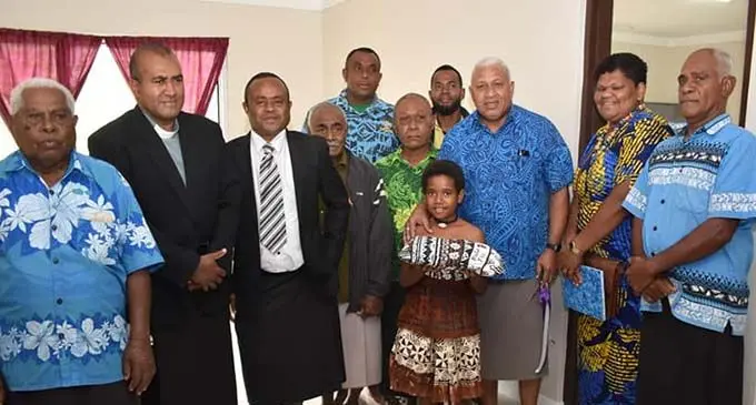 Prime Minister Voreqe Bainimarama (third from right), at the opening of the Koro District Administration Office on Koro Island on September 9, 2020. Photo: Office of the Prime Minister