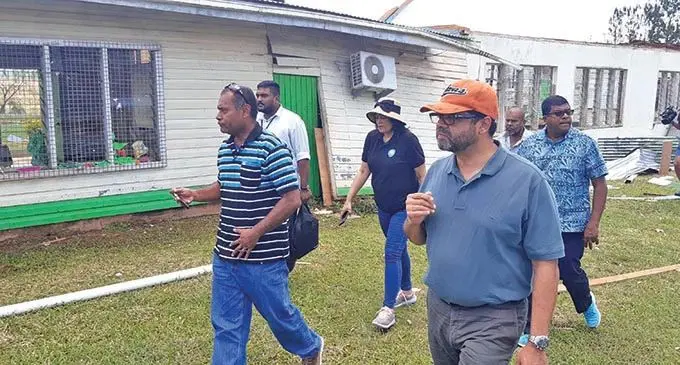 Government ministerial team led by the Attorney-General and Minister for Economy Aiyaz Sayed-Khaiyum at Dreketi, Macuata on December 19, 2020. They flew into Labasa on Friday as soon as Labasa Airport reopened.  Photo: Shalveen Chand