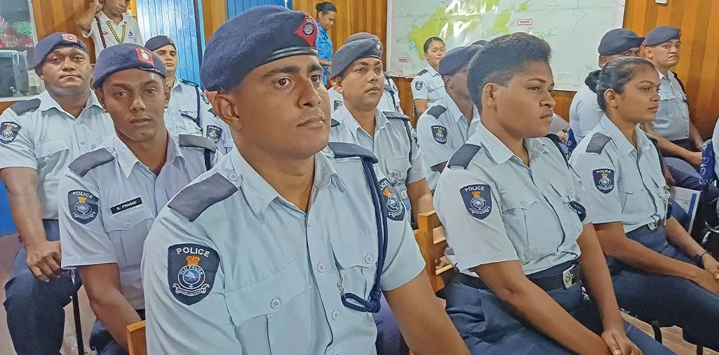 Police officers gathered at Labasa Police training room on March 29, 2024. Photo: Shratika Naidu