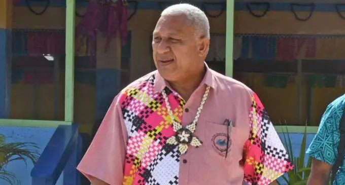 Prime Minister Voreqe Bainimarama in Tuvalu on August 15, 2019.  Photo: DEPTFO News