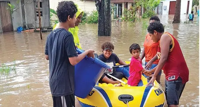 Children taken to evacuation centre in Nadi on January 10, 2022.   Photo: Mereleki Nai
