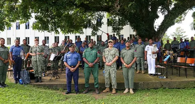 The U.S. Pacific Fleet Band woodwind quintet Tradewinds will have several joint performances with the Republic of Fiji Military Forces (RFMF) and the Republic of Fiji Navy (RFN) bands. Photo: U.S. Embassy Fiji
