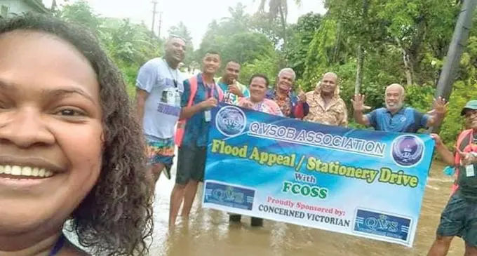 QVS Old Boys Association Lautoka Committee members and Lautoka DCOSS members on February 5, 2022.