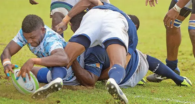 Try time for Suva halfback Peni Matawalu against Nadi during the Skipper Cup Premiership semi-final Ratu Cakobau Park, Nausori on June 15,2019. Photo: Ronald Kumar