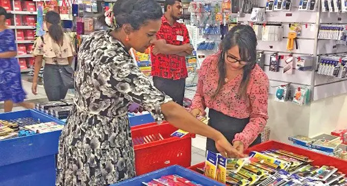 Back to school shopping in Suva.
