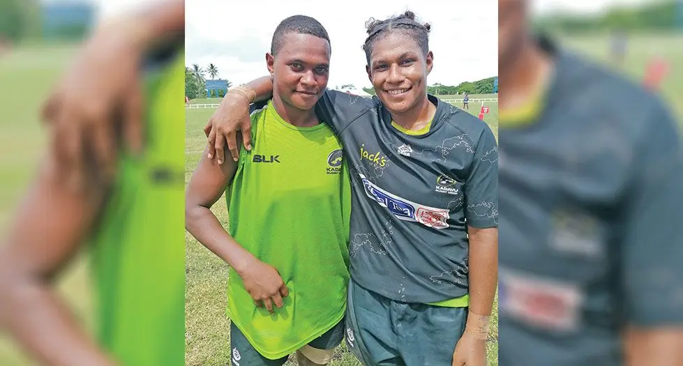 From left: Kadavu women’s rugby reps Arieta Tanono and captain Vatiseva Cavuru at Lawaqa Park, Sigatoka. Photo: Mereleki Nai