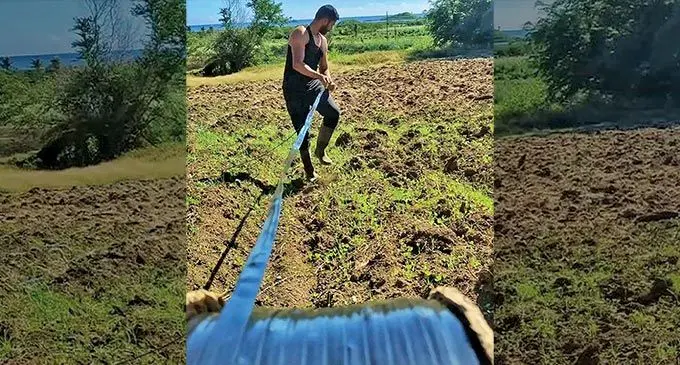 Rinesh Sharma at his farm.