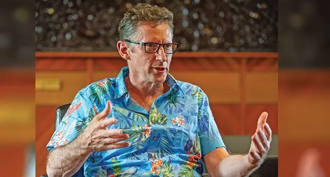 Australian Assistant Treasurer and Minister for Financial Services Stephen Jones during an interview at the Pacific Economic Ministers meeting in Suva on August 10, 2023. Photo: Leon Lord