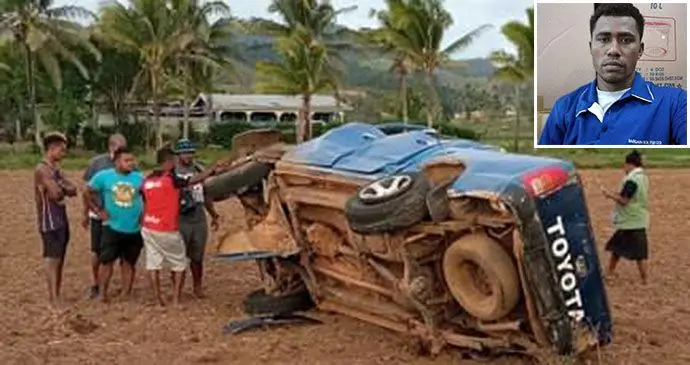 Site of the accident that claimed the life of Ratusau Kalabete on September 25, 2021. (Inset photo: The late Ratusau Kalabete).