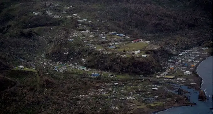 Wrecked homes lie across Nasau, the biggest village on Koro Island.  Photo: Royal New Zealand Air Force