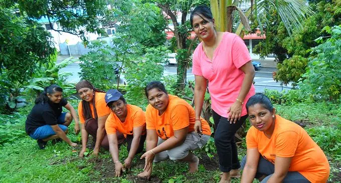 Members of Soropti­mist International Lautoka working on their project at the hostel gardens in Lautoka on March 2, 2019.