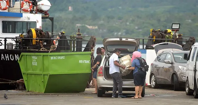 Kadavu passengers loading their cargo early yesterday at Port Mua-i-walu.