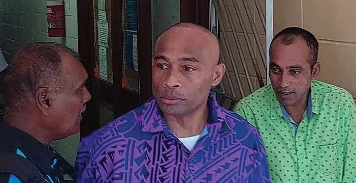 Murder accused Saimoni Seru (purple shirt). Photo: Salote Qalubau