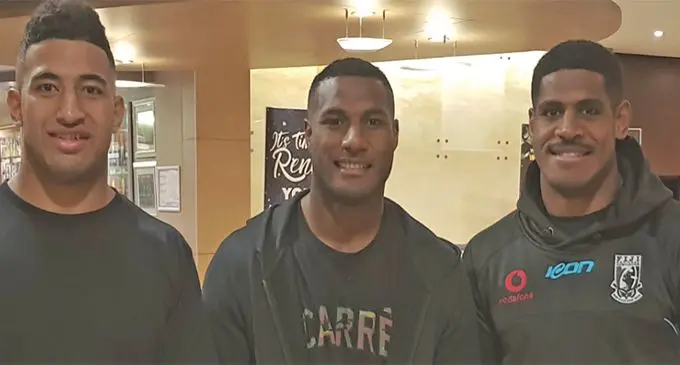 From Left; Viliame Kikau, Suliasi Vunivalu and Tui Kamikamica at the St Mary’s Rugby League Club in Sydney on June 20, 2019. Photo: Leone Cabenatabua Kikau: Young Players To Step Up Bulikula to play for Musunamasi Vodafone Fijian Bulikula Women’s Rugby League team at St Mary’s Rugby League Club in Sydney on June 20, 2019. Photo: Leone Cabenatabua