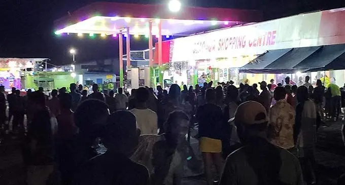 People gathered at the New Year’s street party in Seaqaqa on December 31, 2022.