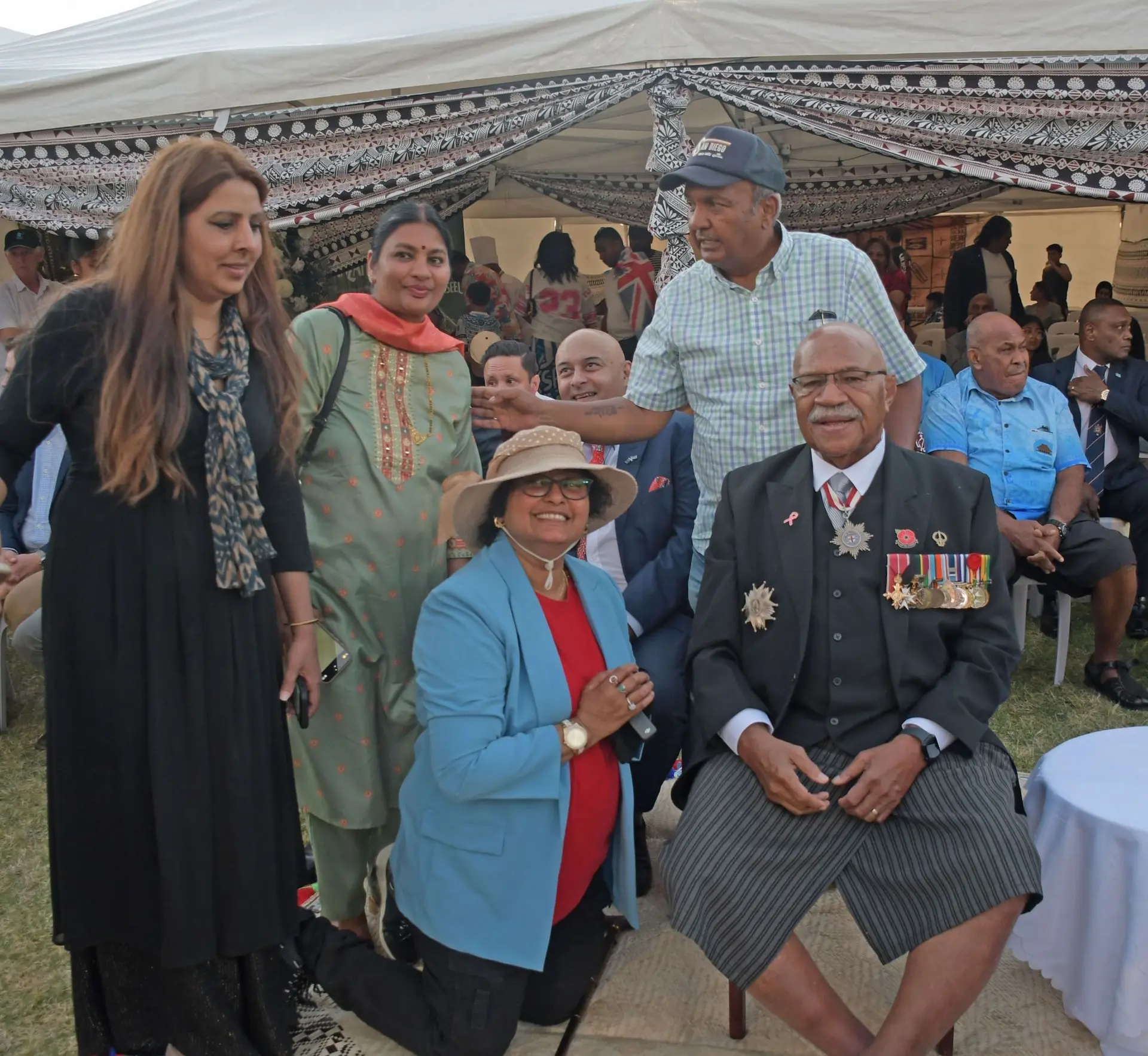 Prime Minister SItiveni Rabuka with members of the Fijian diaspora during Independence Day celebrations in Sydney, Australia, last month. His trip cost $8,899.95. 