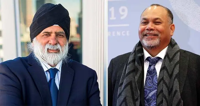 Professor Pal Ahluwalia and Lionel Aingimea.