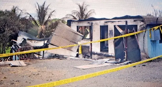 The home destroyed by fire includes three flats belonging to Rihaz Ali at Sabeto, Nadi on October 26, 2021.   Photo: Nicolette Chambers