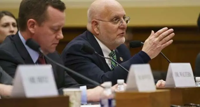The director of U.S. Centers for Disease Control and Prevention(CDC) Robert Redfield (R) testifies before the House Foreign Affairs Committee during a hearing on Coronavirus Disease 2019: The U.S. and International Response, on Capitol Hill in Washington D.C., the United States, on Feb. 27, 2020. (Photo by Ting Shen/Xinhua)