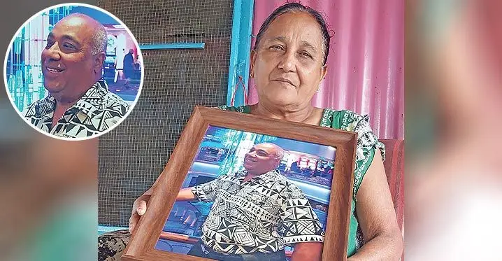 Shiri Mati, with a picture of her late brother, Narend Chand, at her home in Saweni, Lautoka, on March2, 2023. Inset: The late Narend Chand. Photo: Jone Salusalu