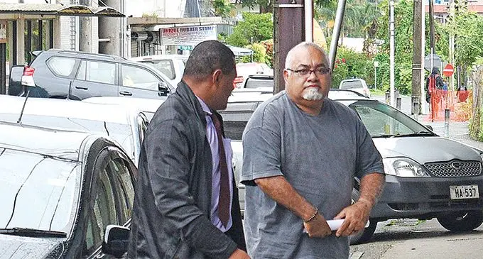 Ratu Epenisa Cakobau escorted to Police CID office in Suva on June 8, 2018.Photo: Ronald Kumar.