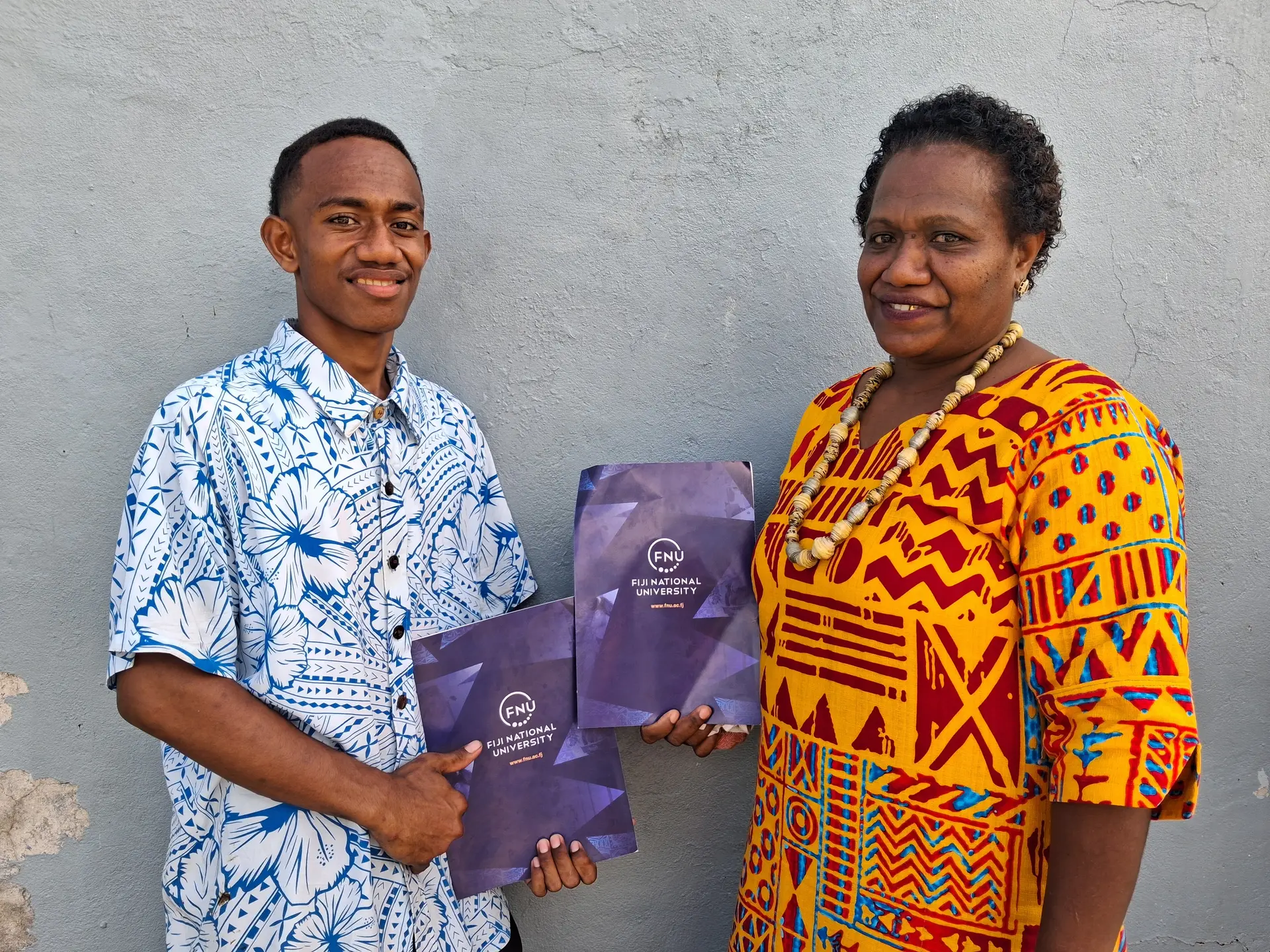 Peni Dovi Rauluni (left) with her mother Makarita Talabiu graduated from the Fiji National University's (FNU) Rural Remote Maritime Training at Nabalebale village in Savusavu on March 27, 2026. 