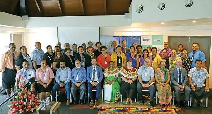 Participants and officials at the two-day symposium at the Peninsula Hotel in Suva.  