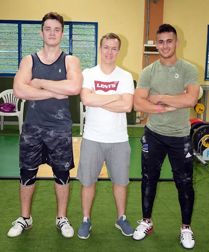From left Christian Holm, David Havmand and Omed Alam of team Denmark at the Rabuka gym on May 27,2019.Photo:Simione Haravanua.