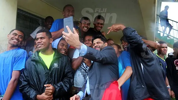 Attorney-General Hon. Aiyaz Sayed-Khaiyum visiting the Ratu Kadavulevu students on October 26, 2019. Photo: Kelera Sovasiga