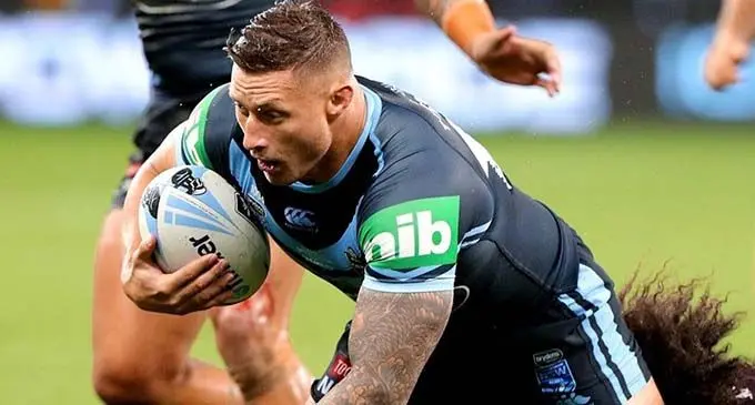 Tariq Sims in action for New South Wales.