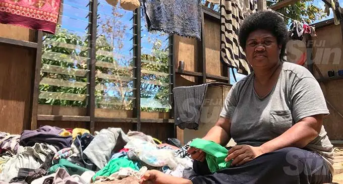 Jotivini Vuanilotu inside her damaged house at Naqai Village, Labasa on December 24, 2020. Photo: Shratika Naidu