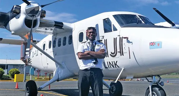 Fiji Link first officer Saula Norman Homutovu Naikatini at Nadi International Airport.